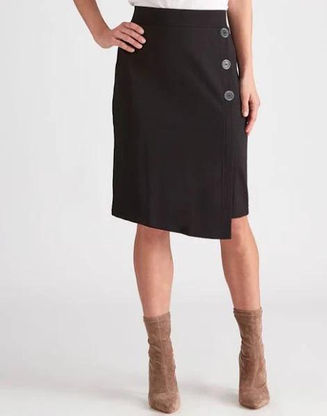 Liz Jordan Ponte Pencil Skirt - Size 12 - Womens - Black