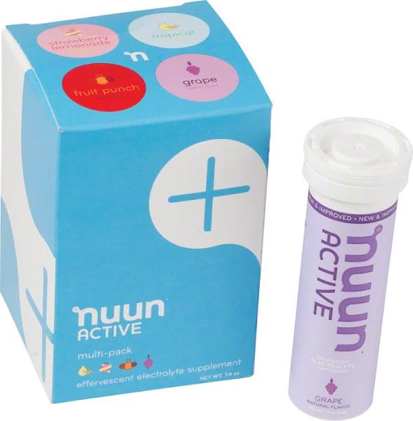 Nuun Active Hydration Tablets, Variety Pack - 4 tubes, 7.4 oz box