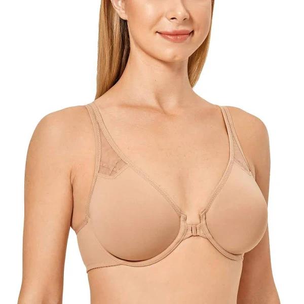 Front Closure Unlined Bra / Natural / 10 / D