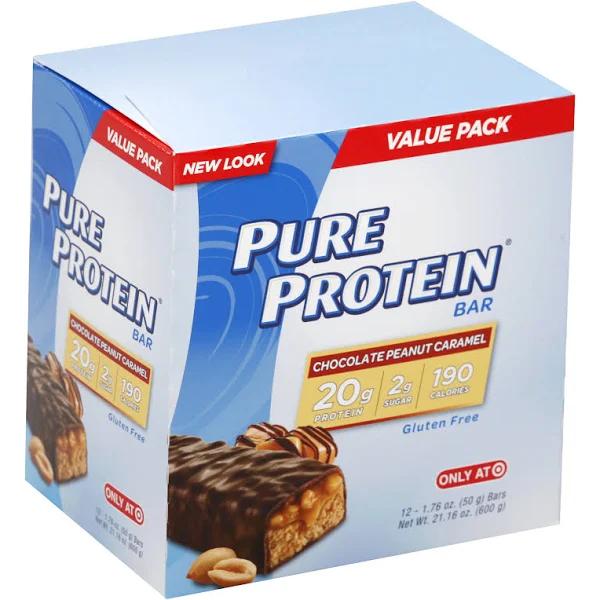 Pure Protein Chocolate Peanut Caramel Bar 12 Bars 1.76 oz (50 g) Each