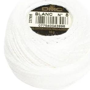 DMC Pearl Cotton Ball Size 5 53yd-White -116 5-BLANC