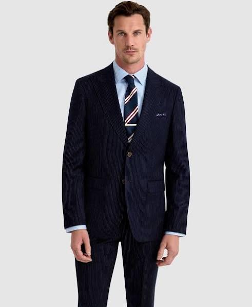 Oxford Byron Wool Suit Jacket in Navy Blue 116