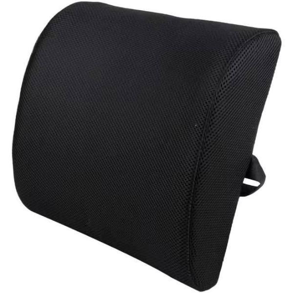 Clevinger Memory Foam Lumbar Back Support Cushion With Black Cover