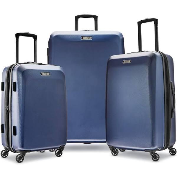 American Tourister Moonlight Hardside Expandable Luggage With Spinner Wheels, Navy, 3-Piece Set (21/24/28), Navy, 3-Piece Set (21/24/28), Moonlight