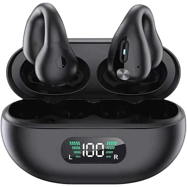 Bone Conduction Wireless Bluetooth Earphones Ear Clip Style Sport Headphones Black