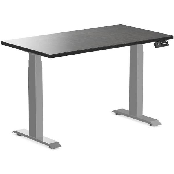 Desky Dual Mini Bamboo Sit Stand Desk | Dark Bamboo / 1100x600mm / Grey