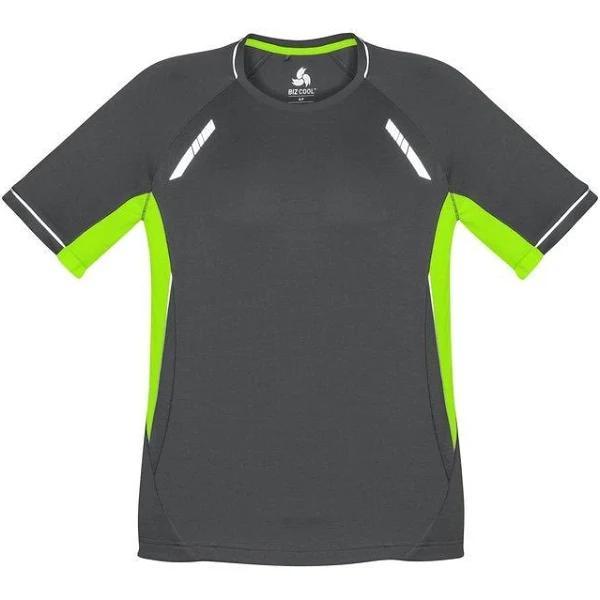 Biz Collection T701MS Renegade Mens Tee 5XL / Grey/Fluoro Lime/Silver