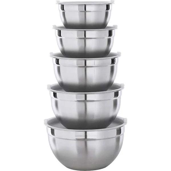 Kubo 5 Piece Nesting Stainless Steel Mixing Bowl with Airtight Lids