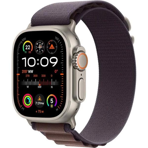 Apple Watch Ultra 2 (GPS + Cellular) 49mm - Titanium Case With Indigo Alpine Loop - Large