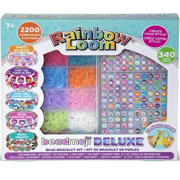 Rainbow Loom: Beadmoji Deluxe - DIY Rubber Band & Bead Bracelet Kit - Includes 2200 Bands & 340 Beads, Design & Create, Ages 7+