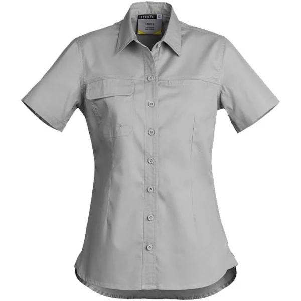 Syzmik ZWL120 Womens Lightweight Tradie Short Sleeve Shirt Grey / 22