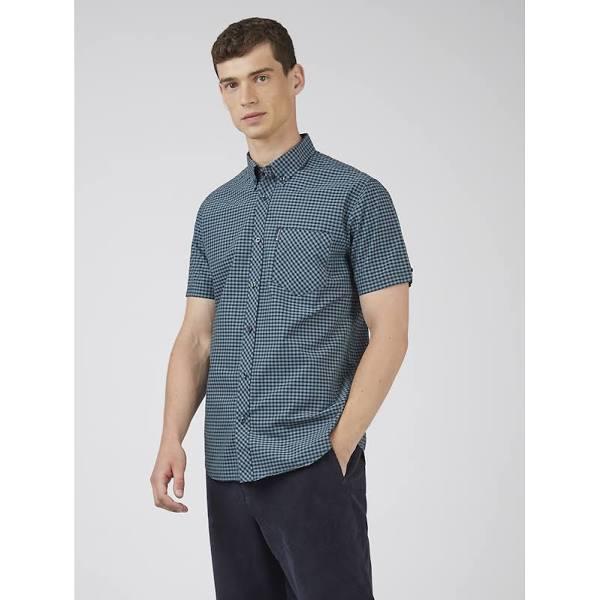 Ben Sherman Signature Gingham Short Sleeve Shirt XX-Large Dark Emerald