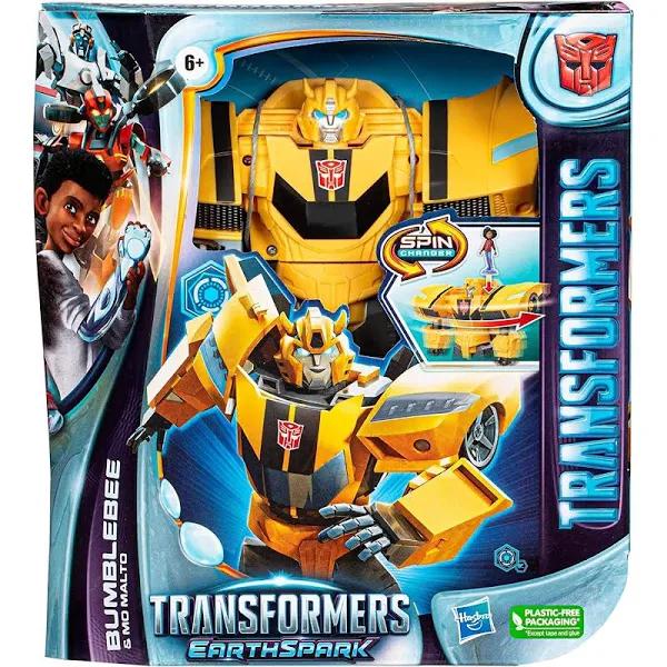 Transformers EarthSpark Spin Changer Bumblebee and Mo Malto