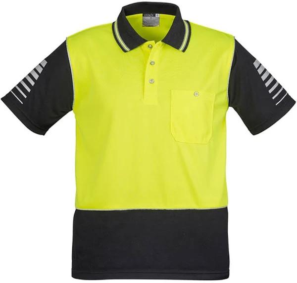 Syzmik Hi Vis Mens Zone Polo Short Sleeve (ZH236) L / Yellow/Black