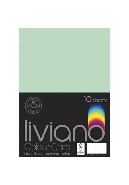 Liviano A4 Colour Card 300gsm Mint 10 Pack