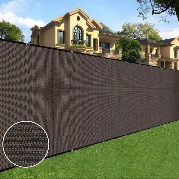 Sunnyglade 6 Feet x 50 Feet Privacy Screen Fence Heavy Duty Fencing Mesh Shade Net Cover For Wall Garden Yard Backyard (6 Ft x 50 ft, Brown)