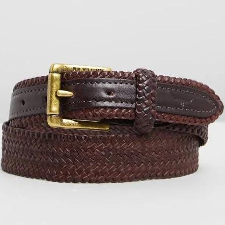 R.M.Williams - 1 1/4" Plaited Buckle Belt - Brown