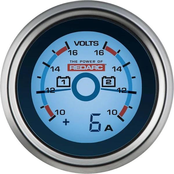 Redarc Dual Voltage 52mm Gauge with Optional Current Display