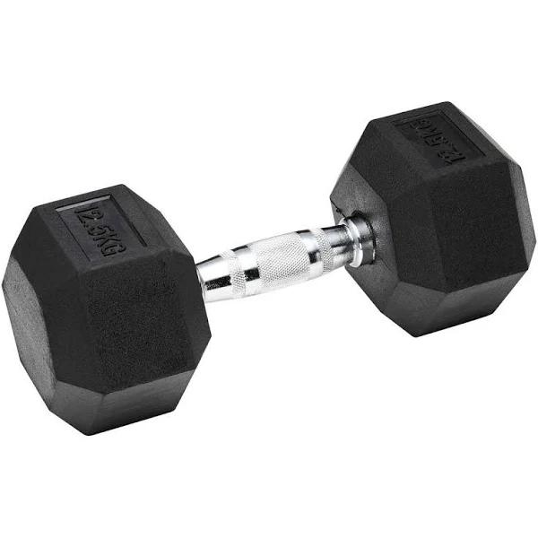 Celsius 12.5kg Rubber Hex Dumbbell 1 Piece