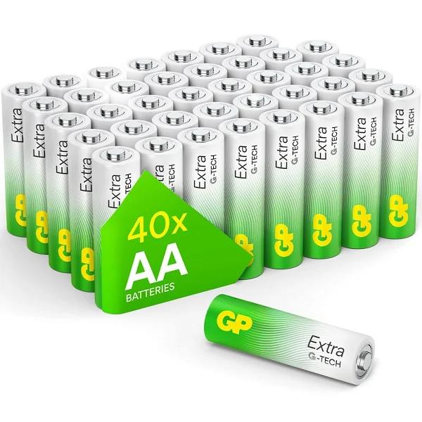 AA Batteries Pack of 40-1.5V / Mignon / LR06 / MN1500/ AM3 by GP Batteries AA Extra Alkaline Batteries Ideal for: Toys/Controllers/Torch/Mouse