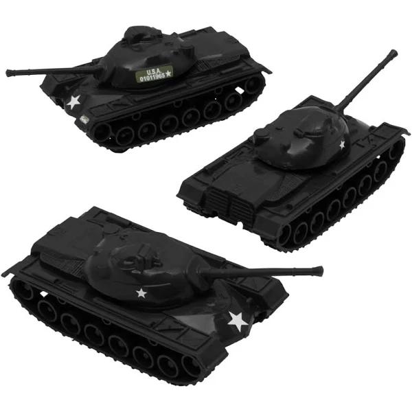 TimMee Toy Tanks For Plastic Army Men - Black WW2 3pc - Made in USA