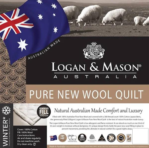 Logan and Mason Pure New Wool Quilt Queen