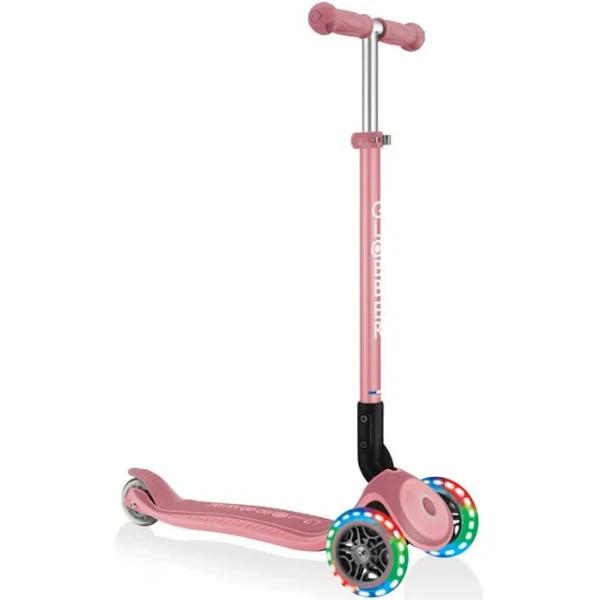 Globber Primo Foldable Plus Scooter With Light Up Wheels - Pastel Pink