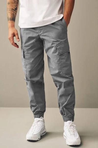 Mens Next Light Blue Grey Regular Fit Stretch Utility Cargo Trousers