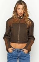 Lioness Sale | Women's Nueve Biker Jacket | Chocolate | Chocolate / XXS | Fashion Jackets | AfterPay Available