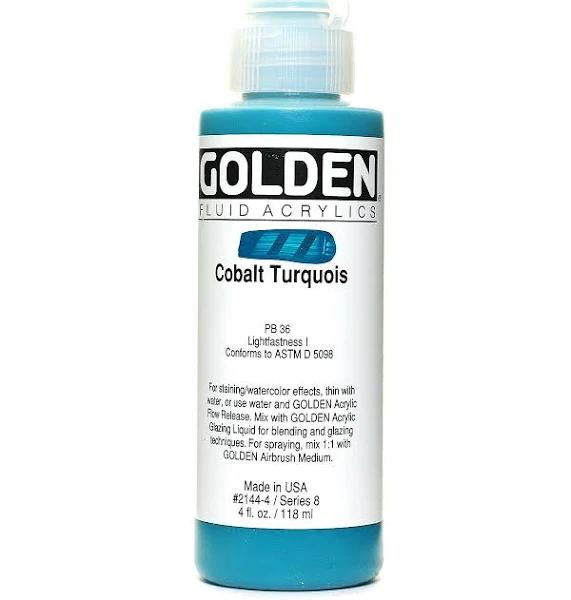 Golden Fluid Acrylic 118ml Cobalt Turquois