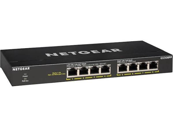 Netgear GS308PP Soho 8-Port Gigabit PoE+ Unmanaged Switch