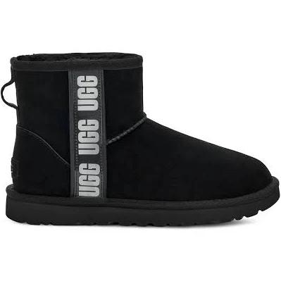 Ugg Women's Classic Mini Side Logo II Boot, Black / 9