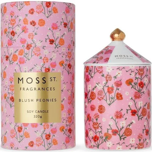 Moss ST Ceramic Candle - Blush Peonies 320g