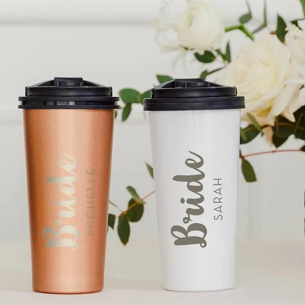 Personalised Stainless Steel To Go Travel Coffee Mug - Bride