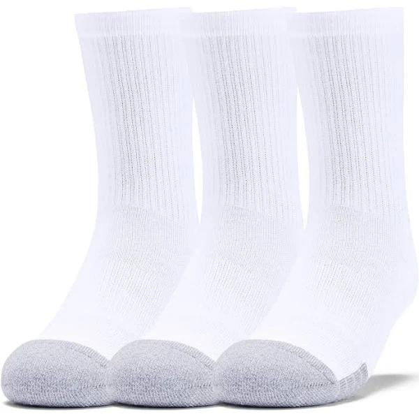 Under Armour Kids HeatGear Crew Socks 3 Pack White M