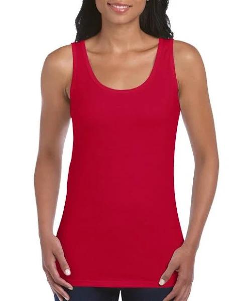 Gildan 64200L Ladies' Soft Style Tank Top Cherry Red - Size: 2XL