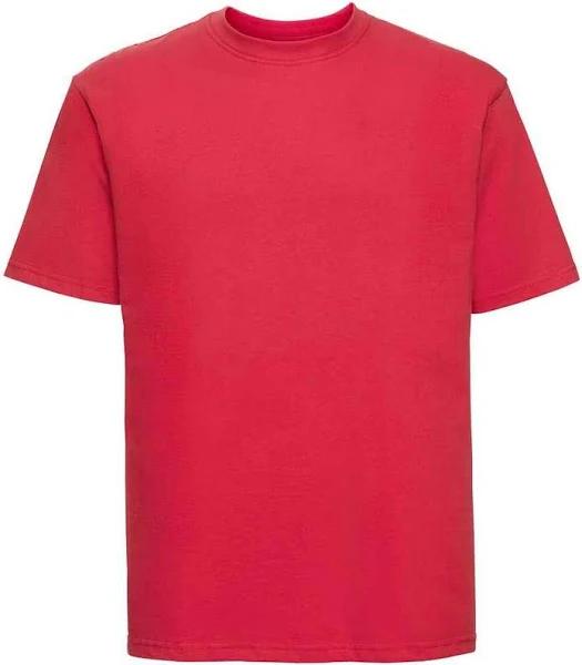 Russell Mens Ringspun Cotton Classic T-Shirt Bright Red L Ringspun Cotton Mens T Shirt