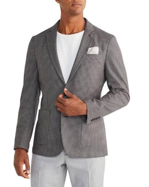 Van Heusen Slim Gingham Knit Blazer in Grey 96R