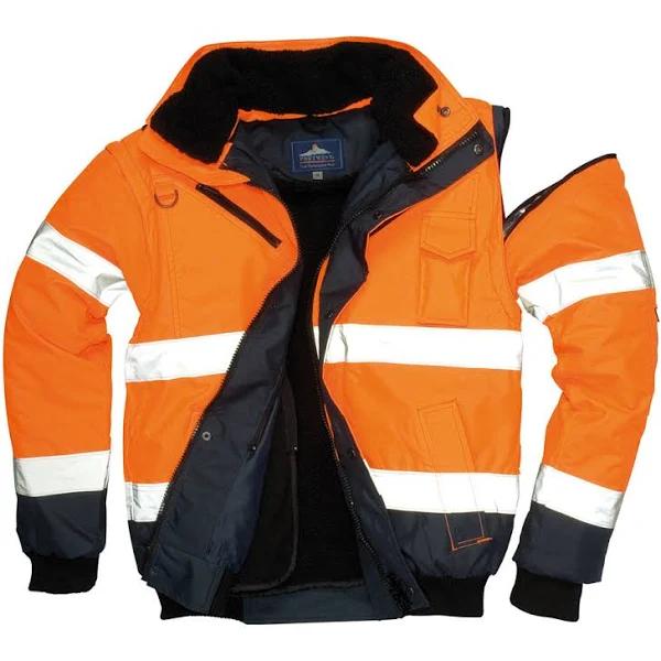 Portwest Uc465 3in1 Bomber Jacket - Orange/Navy, L