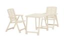 vidaXL - 3 Piece Folding Bistro Set Plastic - White