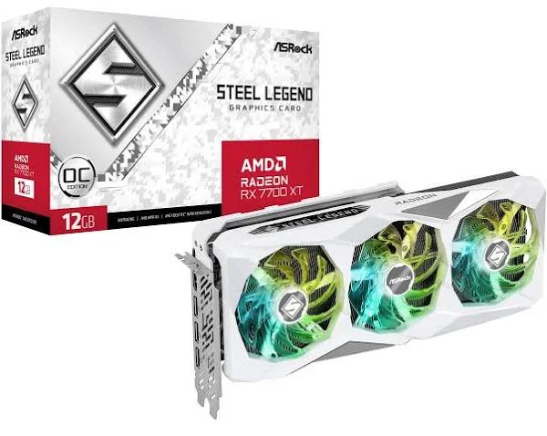 ASRock RX 7700xt Steel Legend 12GB GDDR6 Graphic Card Green