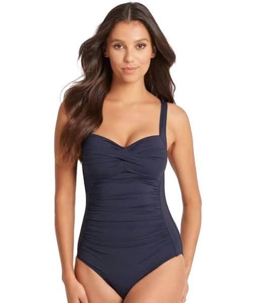 Sea Level Eco Essentials Twist Front A-DD Cup One Piece Swimsuit - Night Sky - 8