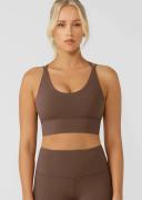 Lorna Jane Womens Lotus Longline Sports Bra Chocolate XS