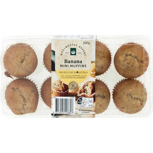 Woolworths Mini Banana Muffin 8 Pack