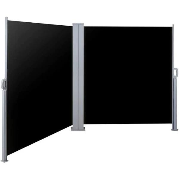 Instahut 1.8X6M Retractable Side Awning Garden Patio Shade Screen Panel Black