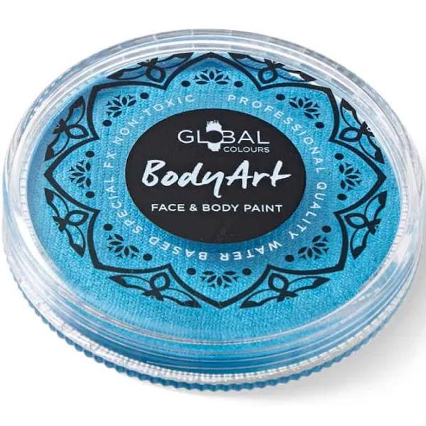 Global Colours Vegan BodyFace Makeup Cake Pearl Mediterranean Blue (Weight: 32g)