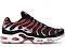 Nike Mens Air Max Plus Shoes Black/Bright Crimson/Wolf Grey/White Size 9.5