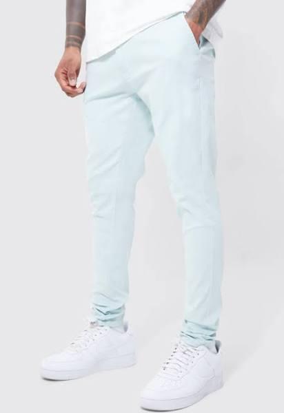 Mens Light Blue Fixed Waist Stretch Skinny Chino