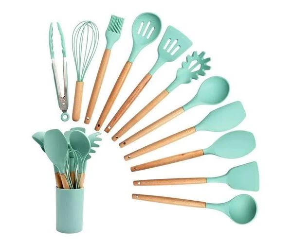 Silicone Kitchen Utensils 12pc Set - Non-stick Spatula, Spoon, Cookware Tools