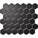 Black Honeycomb Porcelain Mosaic Tile Gloss Swatch - The Build